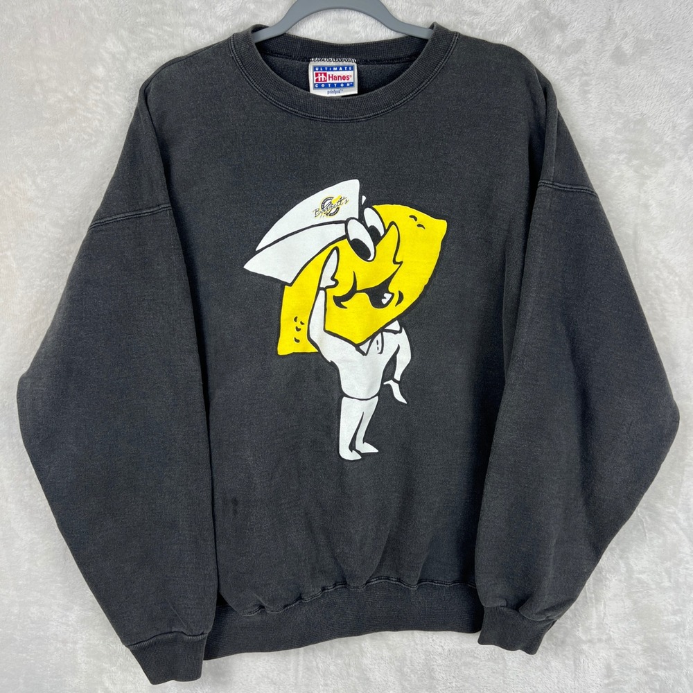 Vintage 90s Hanes Printpro Crewneck Sweatshirt Barretts Graphic XL Heavy Gray